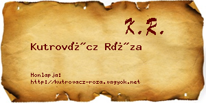 Kutrovácz Róza névjegykártya